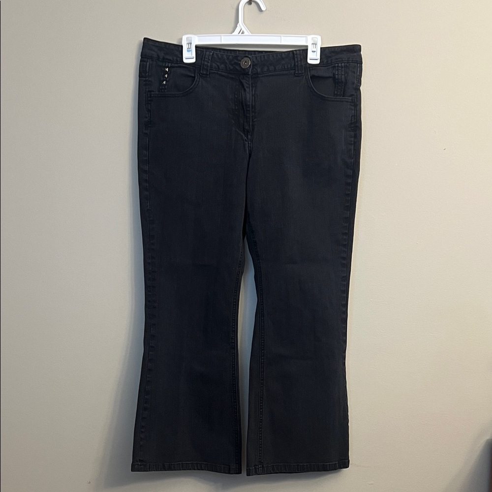 MXM Charcoal Grey Flare Jeans Size 16